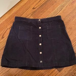 Navy blue suede skirt